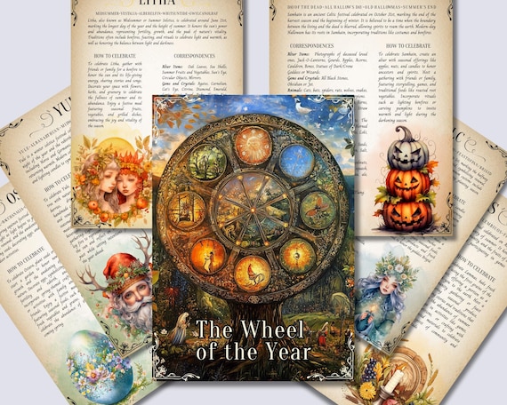 Wheel of the Year Sabbats Printable | Book of Shadows Pages PDF | Pagan & Wiccan Grimoire Pages