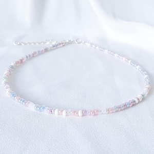 Pearlescent Pastel CHOKER • Gradient Bead Choker • Pearlescent Seed Bead Choker • Pearlescent Bead Necklace •  Minimal Pearlescent Necklace