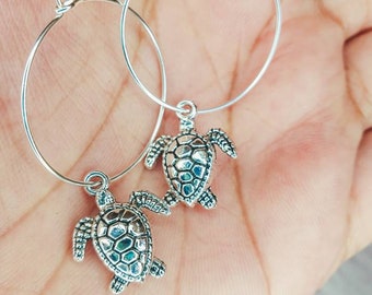 Tortue Boucles D/'oreilles animal Boucles d/'oreilles Tortue Bijoux Animal Bijoux Plage Boucles D/'oreilles