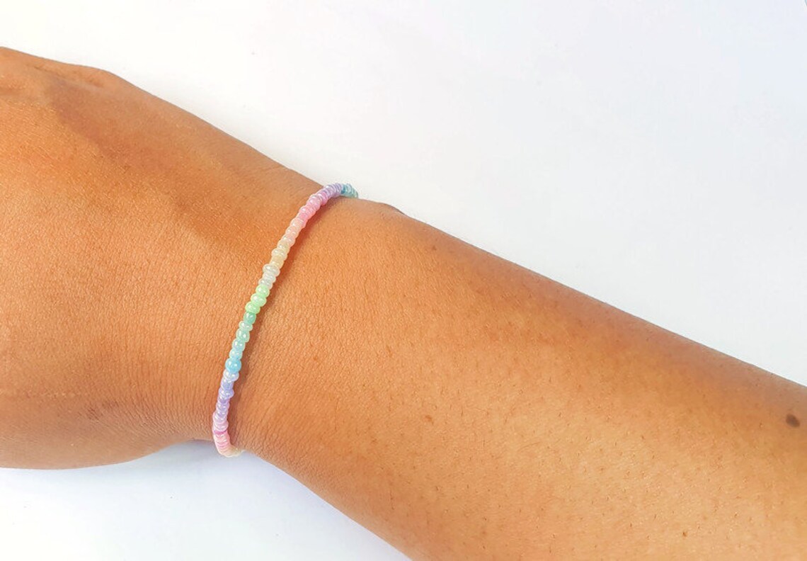 Ombre Pastel Minimal Bracelet Candy Color Bracelet Etsy UK