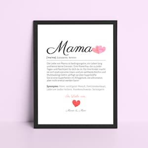 Personalized Poster - Mom Definition, Mom Gift, Mother&#39;s Day Gift, Birthday, Thank You, Digital Print