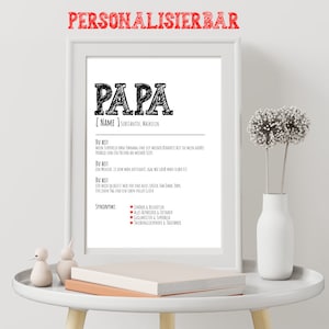 Personalized Poster - Dad Definition, Father Gift, Definition Poster Father, Father&#39;s Day Gift, Birthday, Thank You, Digital Print