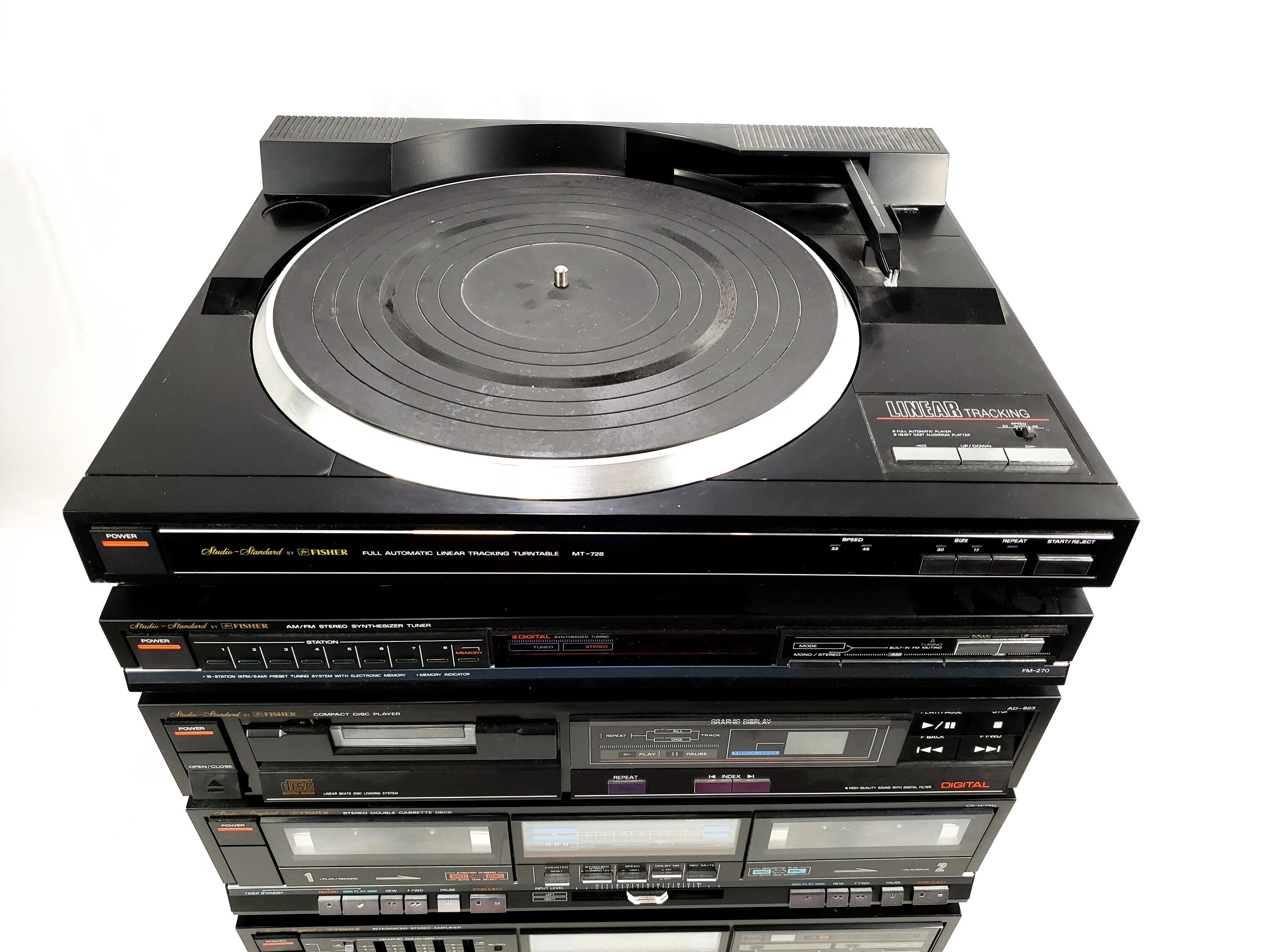 Fisher Stereo System Record Player Amplifier Cassette Deck Etsy