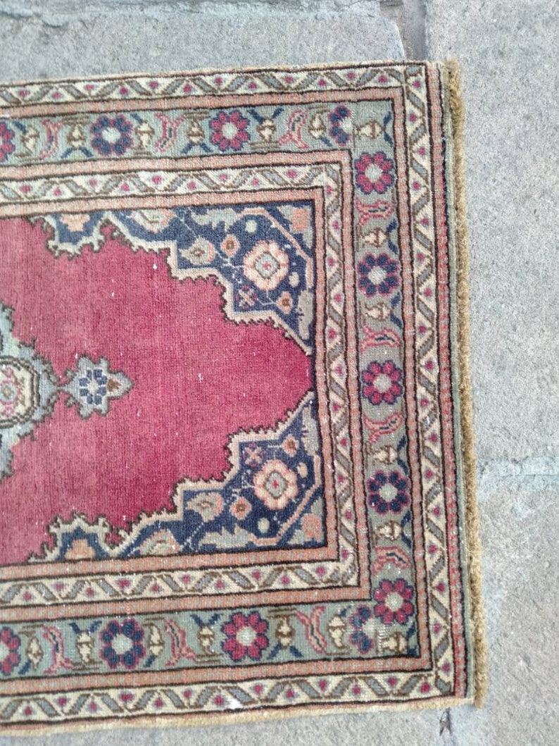 turkish small runner rug Turkish small rug rugs turkish doormat oushak small rug small rug vintage small rug runner rug 1/'9x3/'6 feet