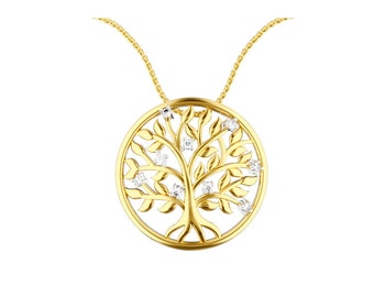 Gold Diamond Pendant - 14k Pendant in White, Yellow, Rose Gold - The Tree Of Life Diamond Pendant - 14k Gold Pendant Necklace - Gift For Her