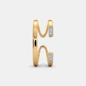 Diamond Ear Cuff - Single (Half Pair) - Non Pierced - 14k White, Yellow, Rose Gold - Dainty Ear Cuff - Gold Cartilage Earrings - Gifts Items