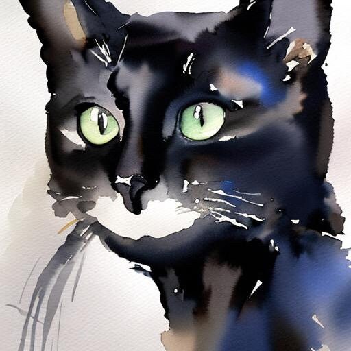 Black Cat Wall Art Black Cat Art Print on Canvas Cat Portrait - Etsy