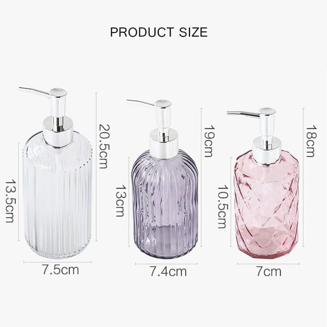 Lilac purple violet bathroom glass dispenser Liquid soap / Etsy