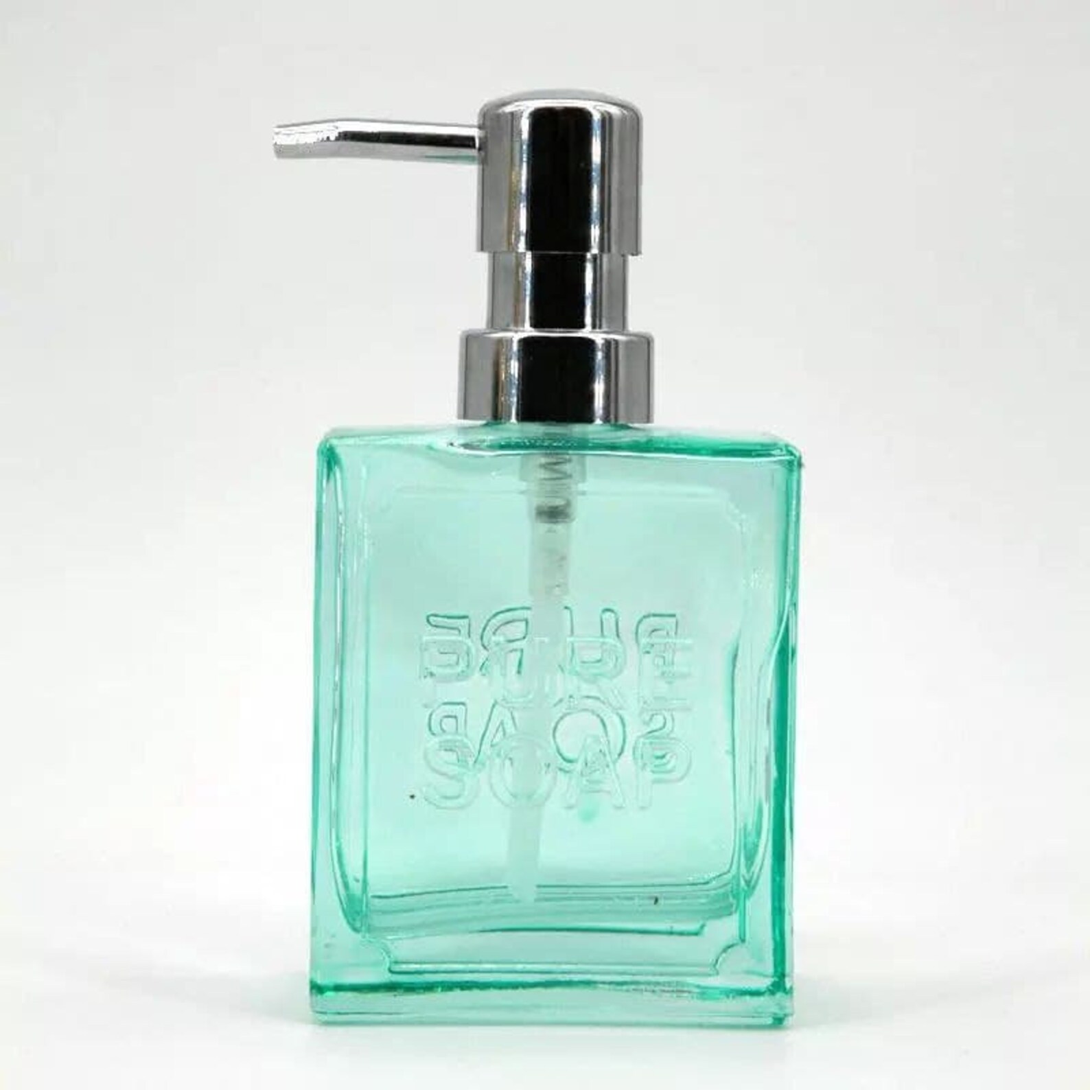 Matte glass hand soap dispenser Black blue turquoise dish Etsy