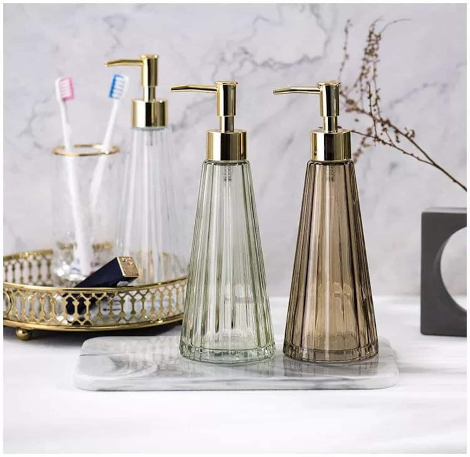 Vintage elegant glass soap dispenser Liquid soap / sanitizer Etsy