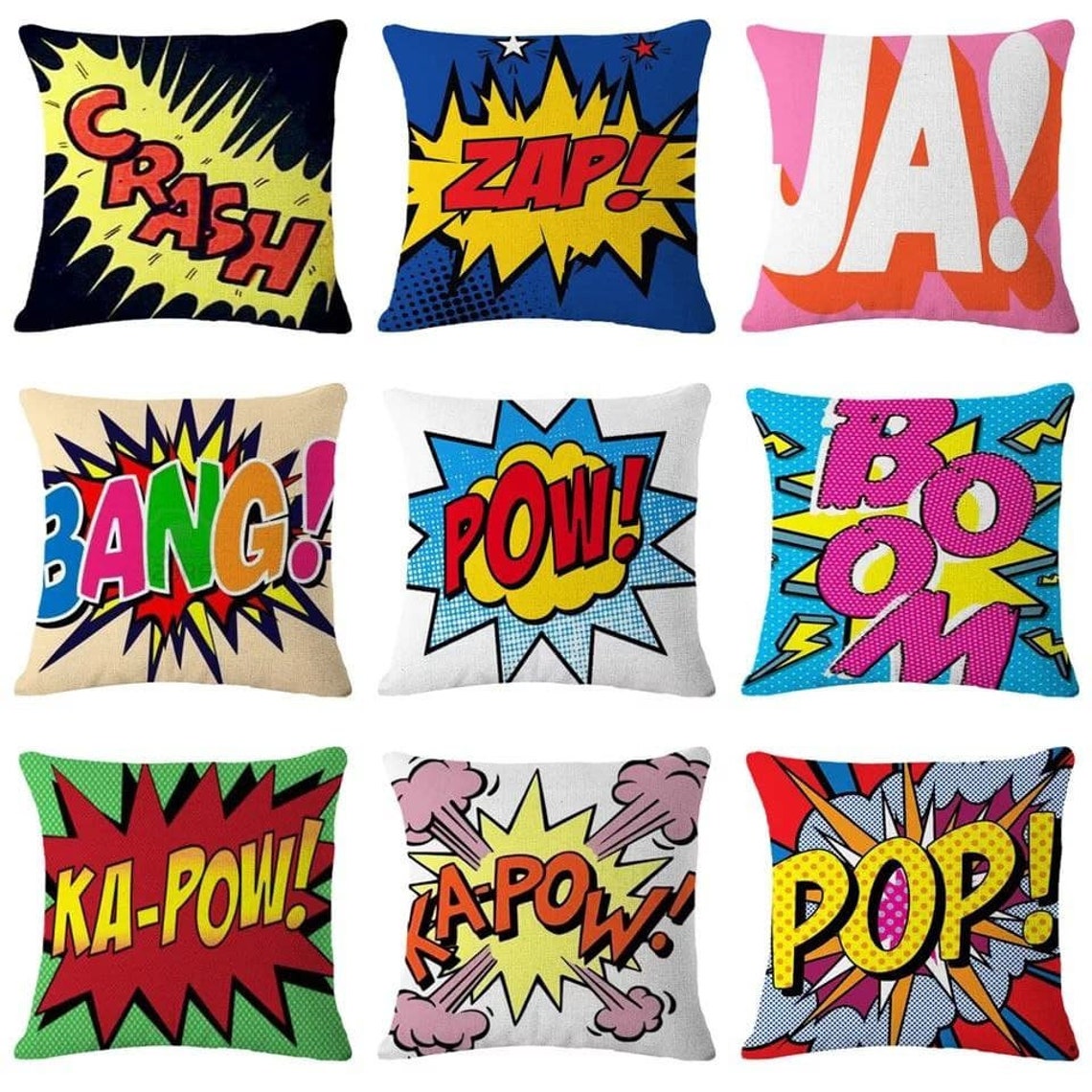 Pop Art sign pillow covers / pillow cases 45x45 cm Colorful / Etsy