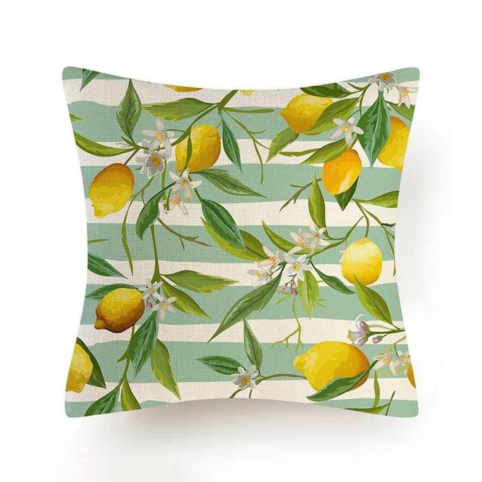 45x45cm lemon pattern linen cushion covers Lemon print pillow Etsy