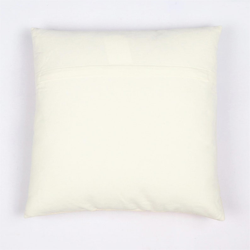 Tufted Pillow Cover Boho Throw Neutral Designer Pillow 18 x18 Inch Cushion Bohemian Living Decor Ivory Designer Throw