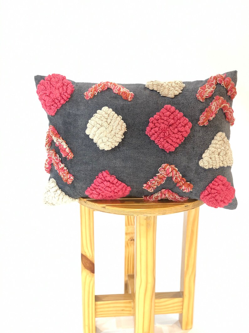Sofa Pillow Cover Decorative Home gift Housewarming Gifts Handmade 100/% Cotton Cushion Cover 14X20 HandTufted Pillow Cover Throw