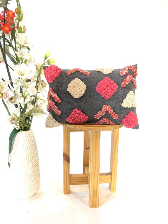 Sofa Pillow Cover Decorative Home gift Housewarming Gifts Handmade 100/% Cotton Cushion Cover 14X20 HandTufted Pillow Cover Throw