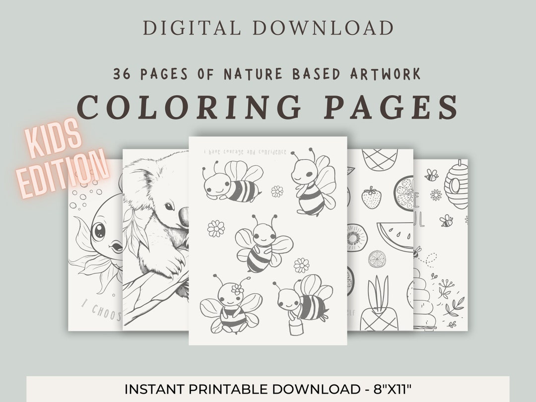 Printable Nature Coloring Pages for Kids - Etsy