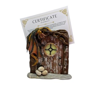 Dragon Door, Pellonia the Defender, OOAK, Glow in the Dark, Handmade, Australia, gift, Children gift, Fairy Garden, mythical creature