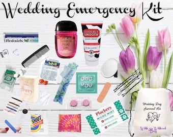 Wedding Emergency Kit, Bridesmaid Bag, Wedding Day Set, Gift Pouch, Bridal Survival Pouch, Party Favors, Hospitality Package