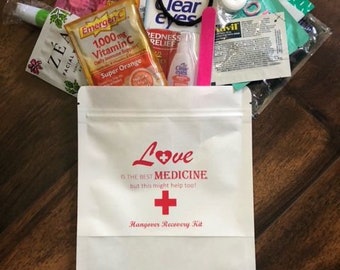 Complete Hangover Recovery Kit with Supplies for Wedding, Birthday, Bachelorette, Bachelor Party | Perfect Party Favors