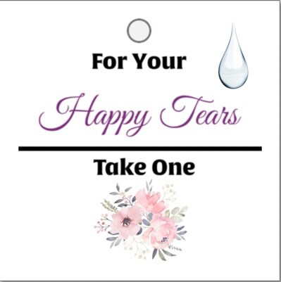 Happy Tears Tissue Packets or Handkerchiefs| Wedding Tissues | Wedding Guests | Includes Box - Thumbnail 6