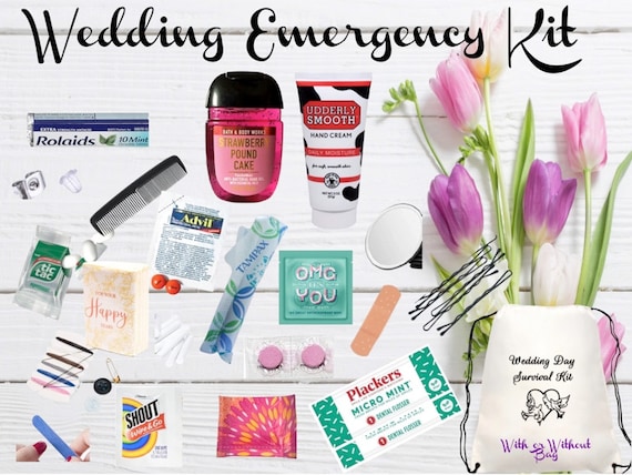 Wedding Day Emergency Kit Bride/bridesmaids Day of Wedding Oh Sht Kit 