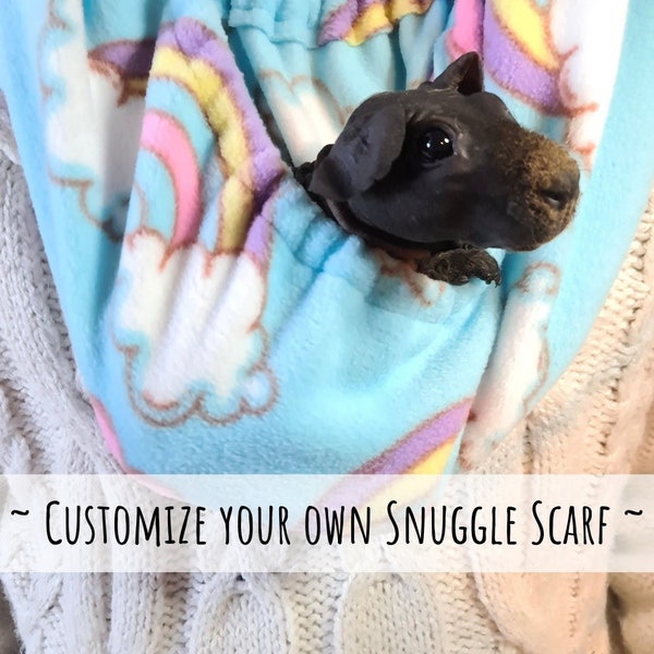 CUSTOM - Guinea Pig Snuggle Scarf Chinchilla Bonding Scarf Pouch For Small Pets Hedgehog Tube Rat Bonding Scarf Pouch Small Animal Nest