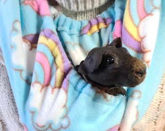 Meerschweinchen Kuschelschal Chinchilla Bonding Schal Tasche für kleine Haustiere Igel Tube Ratte Bonding Schal Sugarglider - Regenbogen - Made To Order