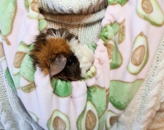 Meerschweinchen Kuschelschal Chinchilla Bonding Schal Tasche für kleine Haustiere Igel Tube Ratte Bindung Schal Glider - Pink Avocado - Made To Order
