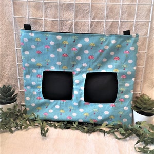 Double Lined Hay bag for Guinea Pigs Hay Sack For Rabbits Bunny Hay Feeder Chincilla Hay Rack – Blue Mixed Umbrellas – Made to Order