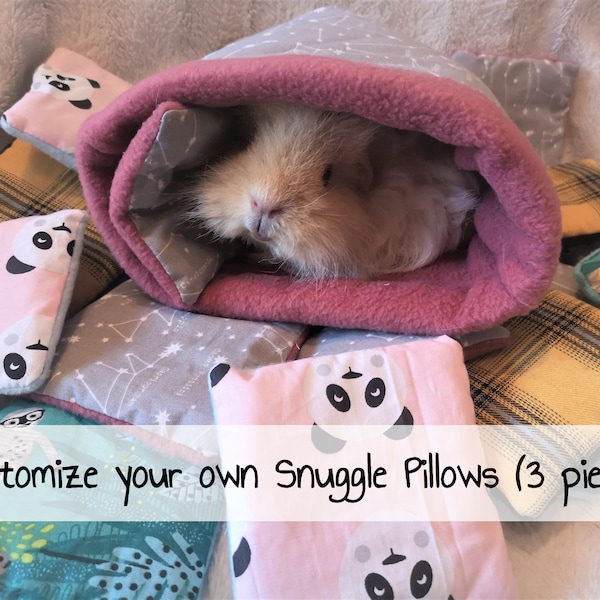 CUSTOM - Snuggle Pillows for Guinea Pigs Fleece Cuddle Pillows For Hedgehogs Rat Cushion Hamster Pad – Many variations