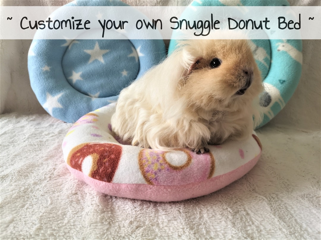 CUSTOM Guinea Pig Snuggle Donut Bed Hedgehog House Rat Round Pad Fleece