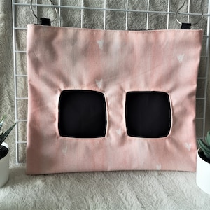 Double Lined Hay bag for Guinea Pigs Hay Sack For Rabbits Bunny Hay Feeder Chincilla Hay Rack – Pink Watercolor  – Made to Order