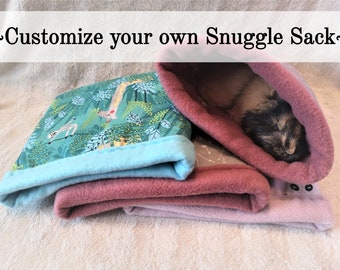 CUSTOM - Guinea Pig Snuggle Sack Hedgehog Pouch Rat Sleeping Bag Fleece Cuddle Sack Personalized gift