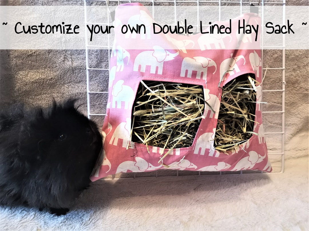 CUSTOM Double Lined Hay Bag for Guinea Pigs Hay Sack for Rabbits Bunny