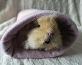 Guinea Pig Snuggle Tunnel Hedgehog Tube Rat Sleeping Pipe Fleece Cuddle Tunnel –Pink Watercolor Purple - Made To Order