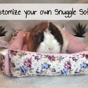 Custom Guinea Pig Snuggle Sofa: Fleece Small Pet Bed