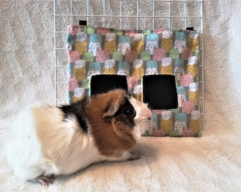 Double Lined Hay bag for Guinea Pigs Hay Sack For Rabbits Bunny Hay Feeder Chincilla Hay Rack – Colorful Cats  – Made To Order