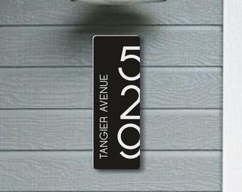 Vertical House Number Sign, Modern Address Plaque, Personalized Outdoor House Sign, Weatherproof Home Numbers