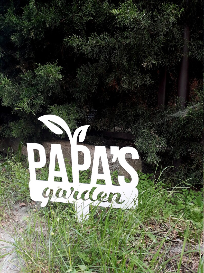 Papa's Garden Metal Sing Metal Dad's Garden Signs | Etsy