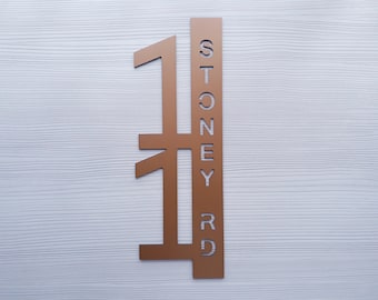 Outdoor Signs House numbers vertical, house number vertical gift metal, house address plaque Metal, sign Personalized Address Plaque Custom