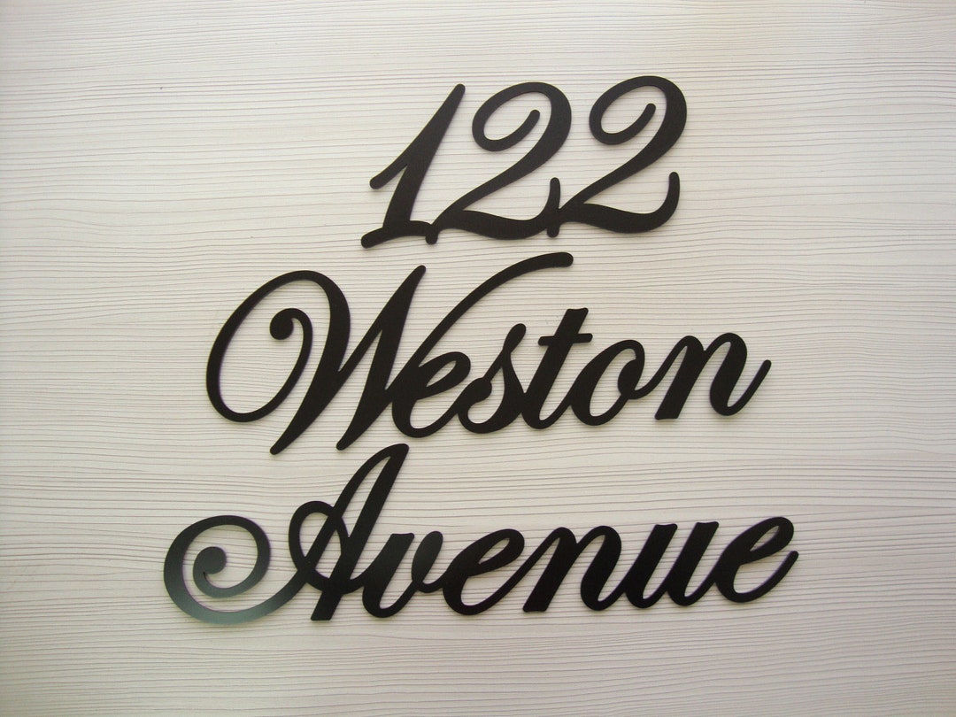 Script Address Sign, Script House Numbers,custom House Numbers Sign
