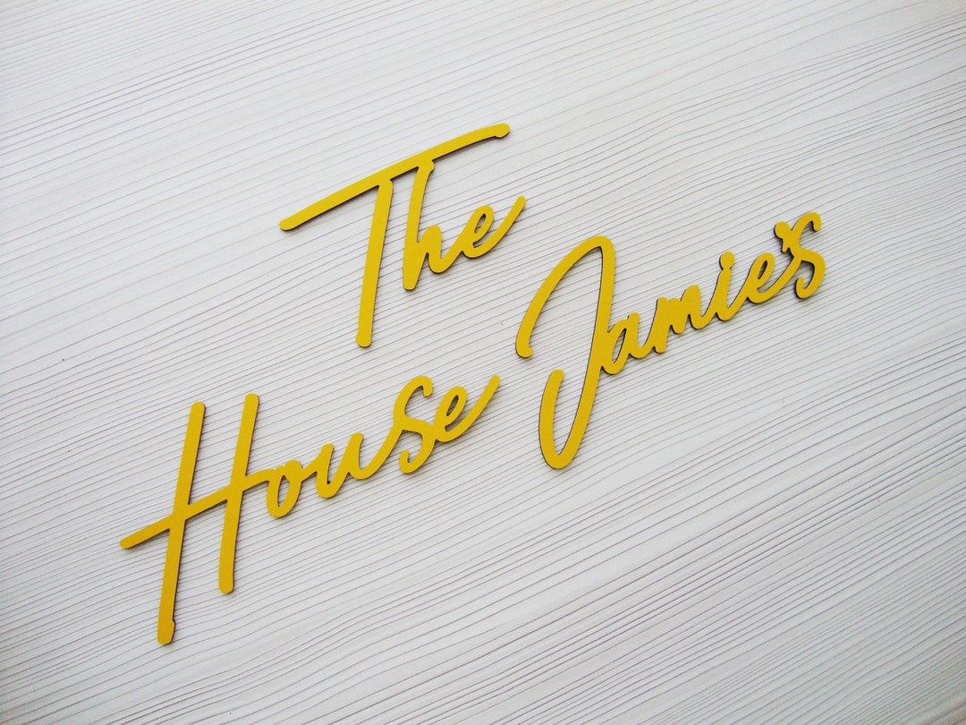 Cursive House Sign Personalized Script House Number Sign With Street Name, Custom Cursive ...