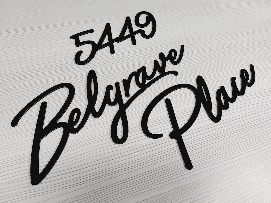 Script Address Sign script House Numbers Custom House Etsy