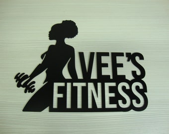 Custom Fitness Sign Girl woman ,Personalized Home  Fitness Sign, Custom  Fitness Sign, Home  Fitness Sign, fitness Sign, Home decor sign