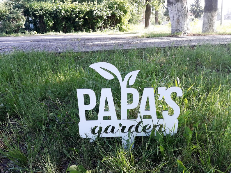 Papa's Garden Metal Sing Metal Dad's Garden Signs | Etsy