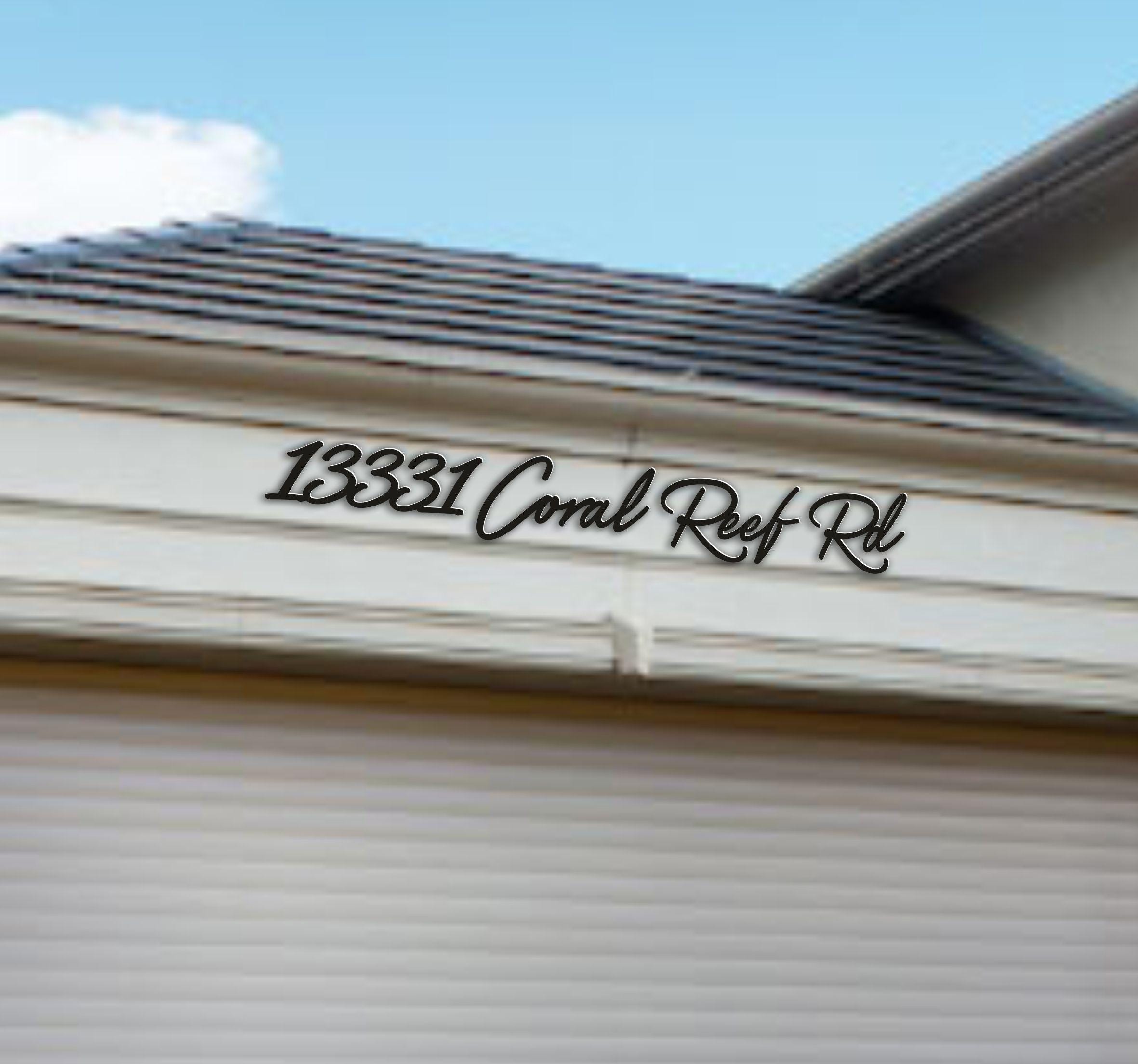 Script Address Sign Above the Garage Door, Script House Numbers, Custom ...
