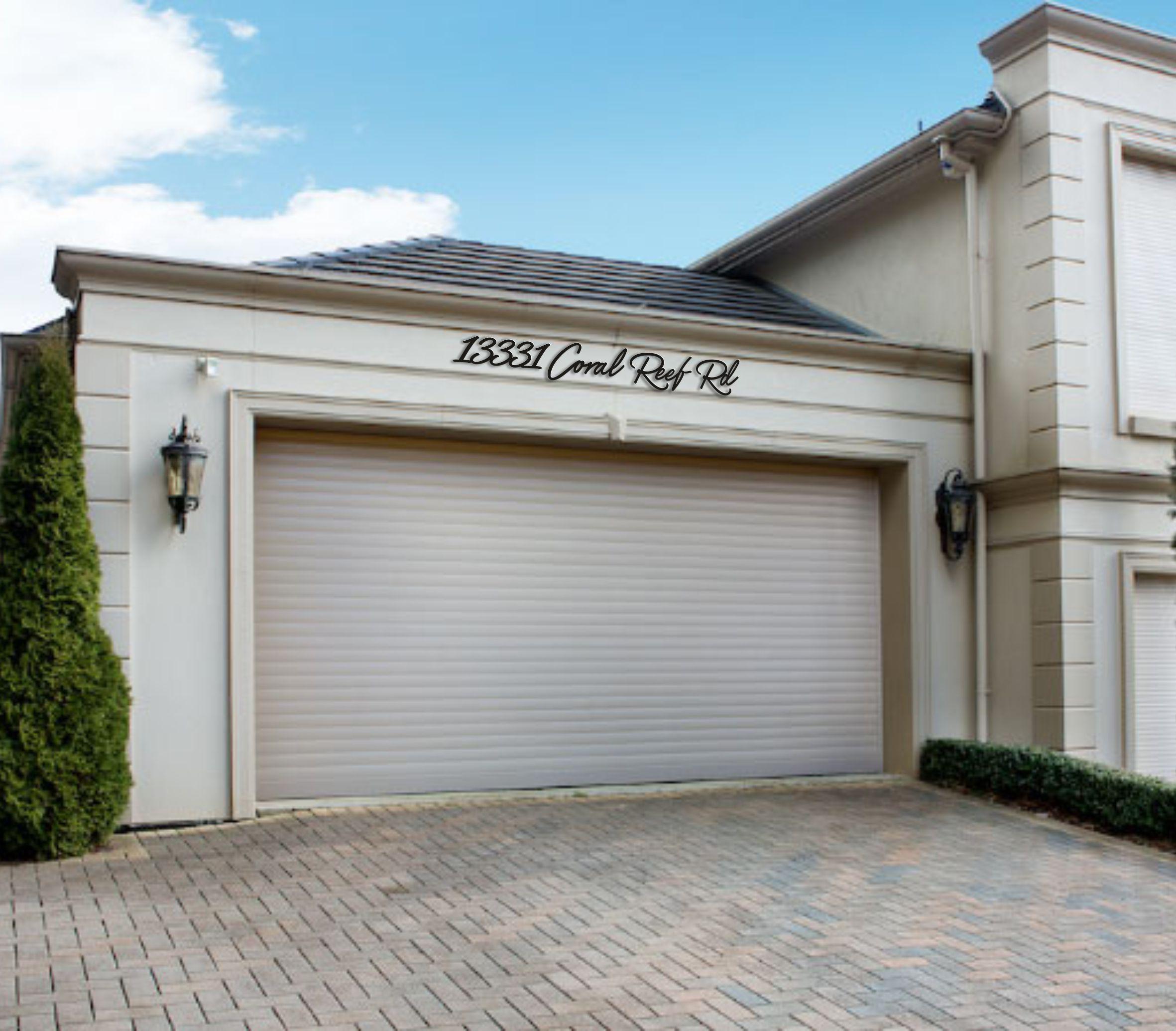 Script Address Sign Above the Garage Door, Script House Numbers, Custom ...