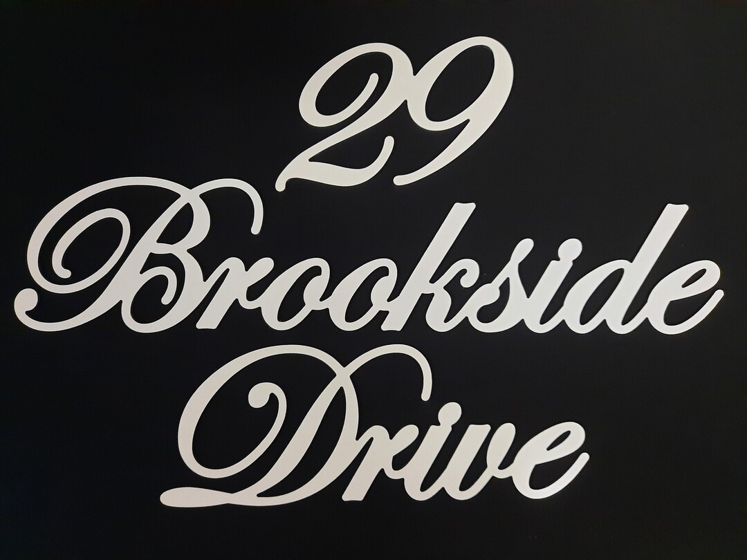 Script Address Sign Metal,script House Numbers,custom House Numbers ...