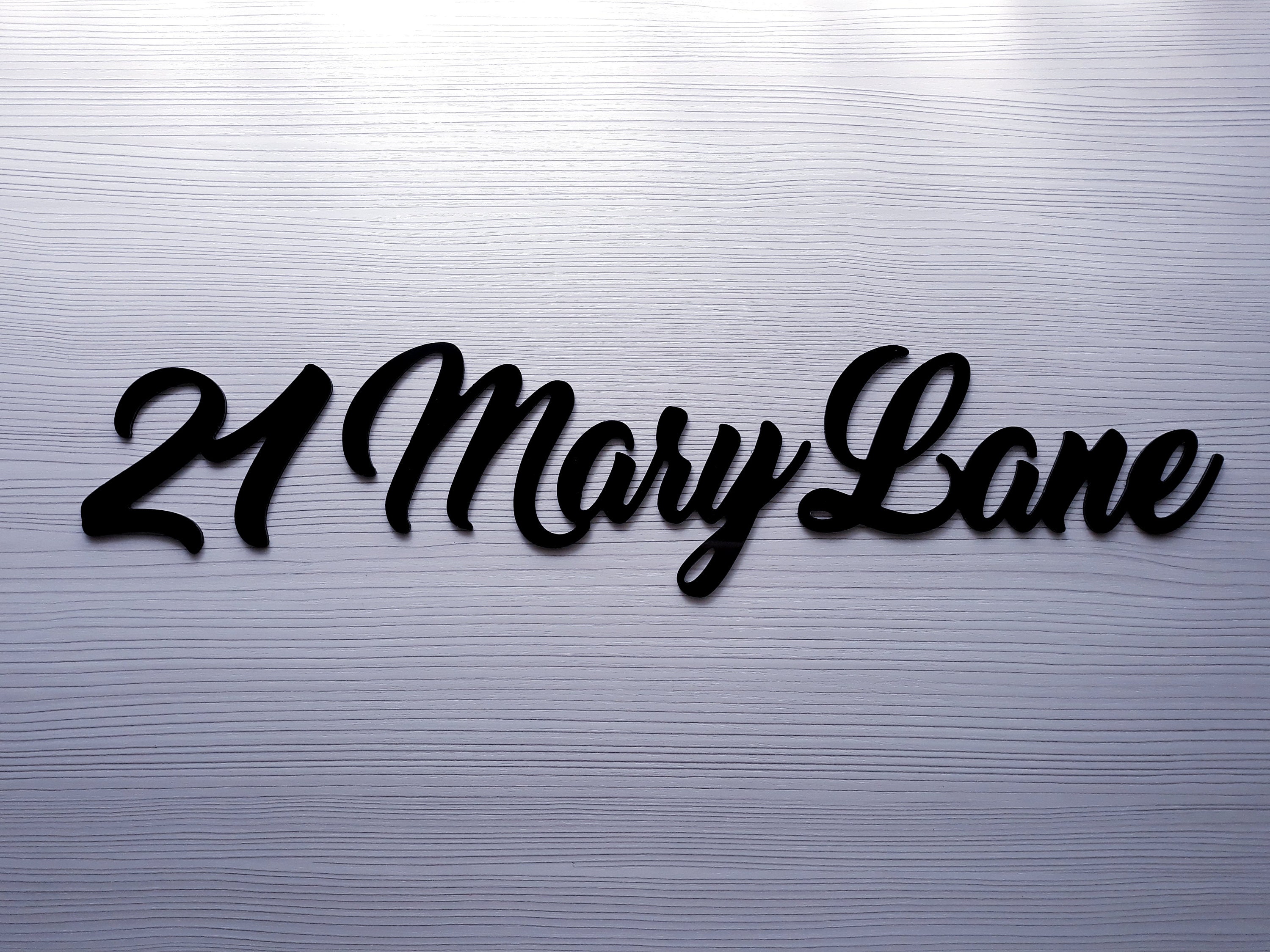 Script Address Sign Metal Custom house numbers sign Cursive Etsy