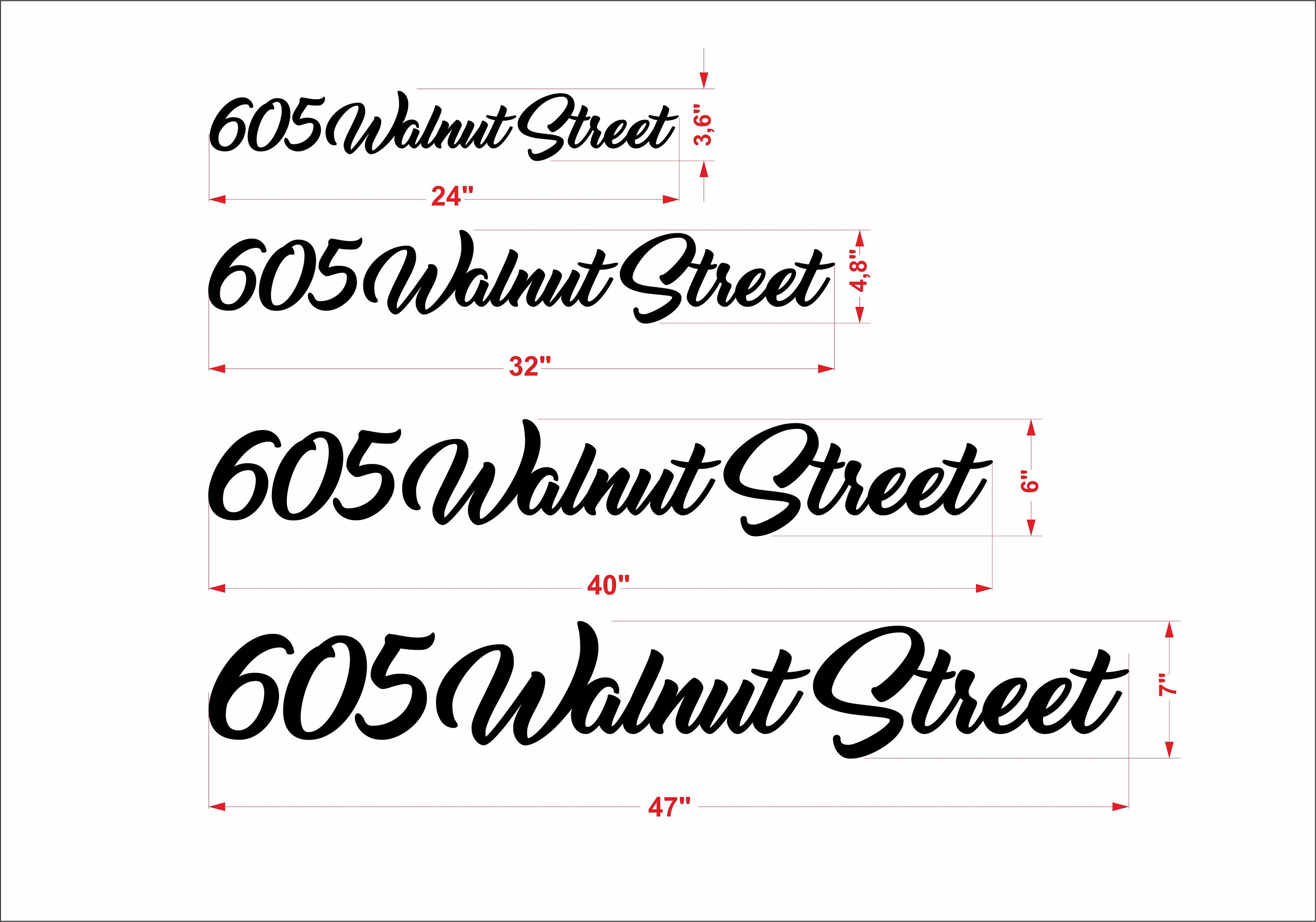 Script Address Sign Metal Custom House Numbers Sign Cursive Etsy